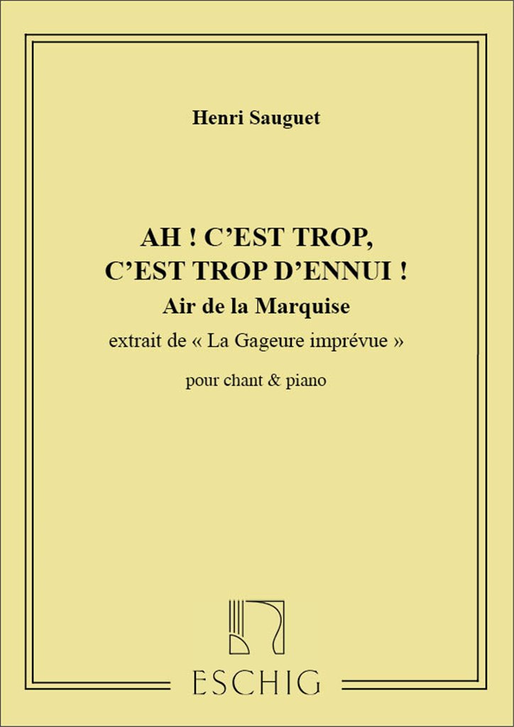 Gageure Imprevue Air De La Marquise Cht-Piano